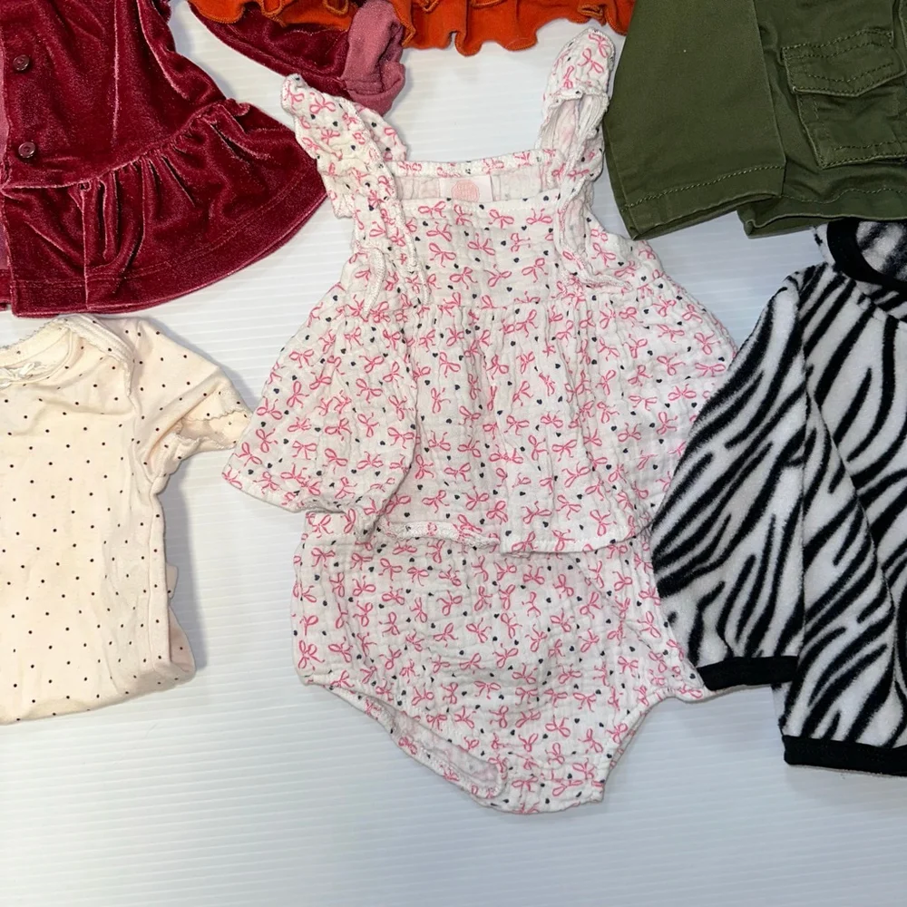 Lot of 10 Items Baby Girl Mixed Brands Bundle 0-3 Months Multi-color